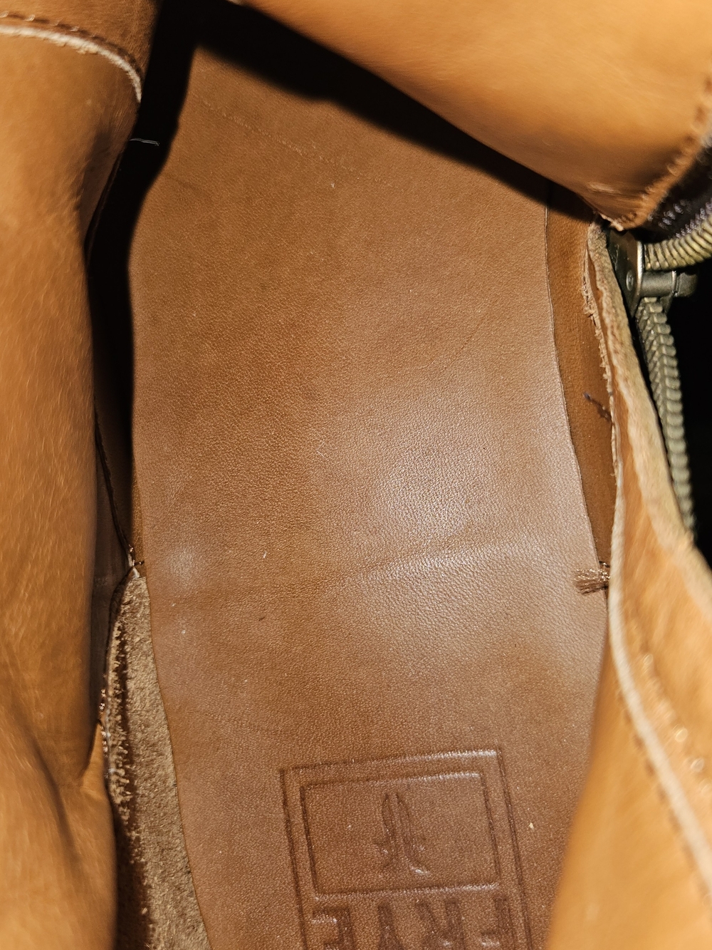 Frye Men's Cognac Leather Buckle Ankle Boots - Picture 12 of 16